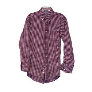 T Harris Striped Button Down Shirt M Poplin Long Sleeve Academia 100% Cotton